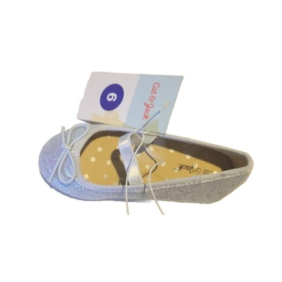 Cat & Jack Girls Lily Glitter Ballet Flats Size 6 Purple Toddler Memory Foam - Picture 4 of 6